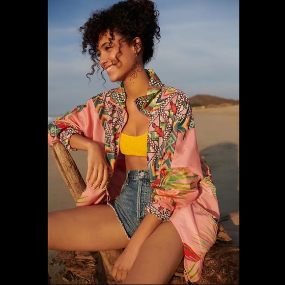 Anthropologie Jackets & Blazers - Anthropologie NWT Farm Rio Love Birds Windbreaker Size M.